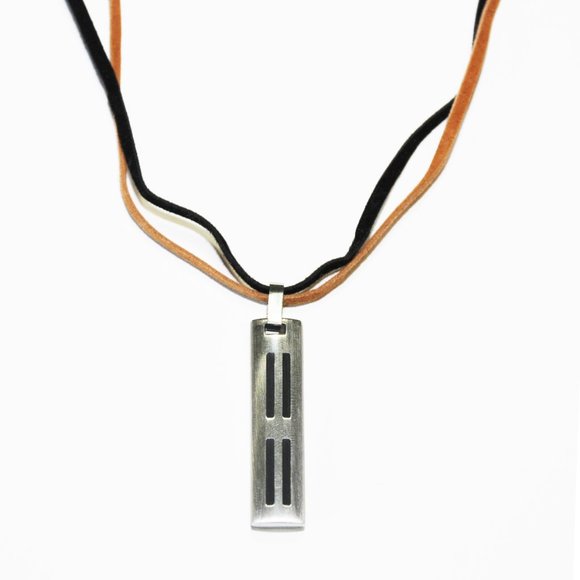 2 FOR $52! Men's Stroban Necklace With Stainless Steel Pendant - Picture 2 of 4